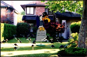 lawn display: buzzards with buzzard centerpiece - click to see larger view 